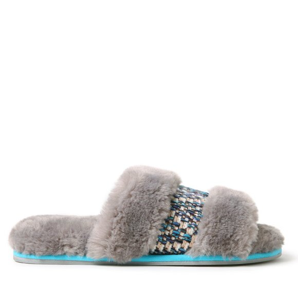 dearfoams Shoes - NWT Dearfoams Woven Plush Slide Slippers L 9/10